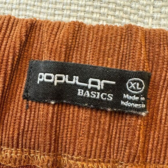 Popular basics juniors zip front brown corduroy mini skirt size XL - Picture 3 of 7